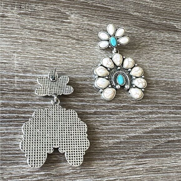 BohemianāwhiteādropāearringsāA358 - Picture 4 of 4